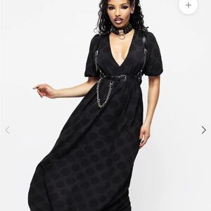 Disturbia Arachnida Bouffant Sleeve Maxi Dress